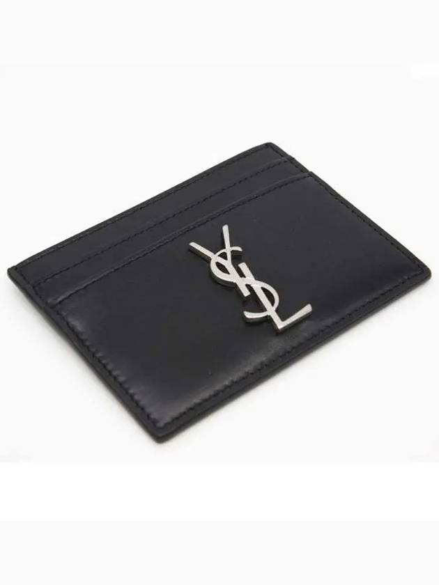 Monogram Card Case in Smooth Leather Black - SAINT LAURENT - BALAAN 5