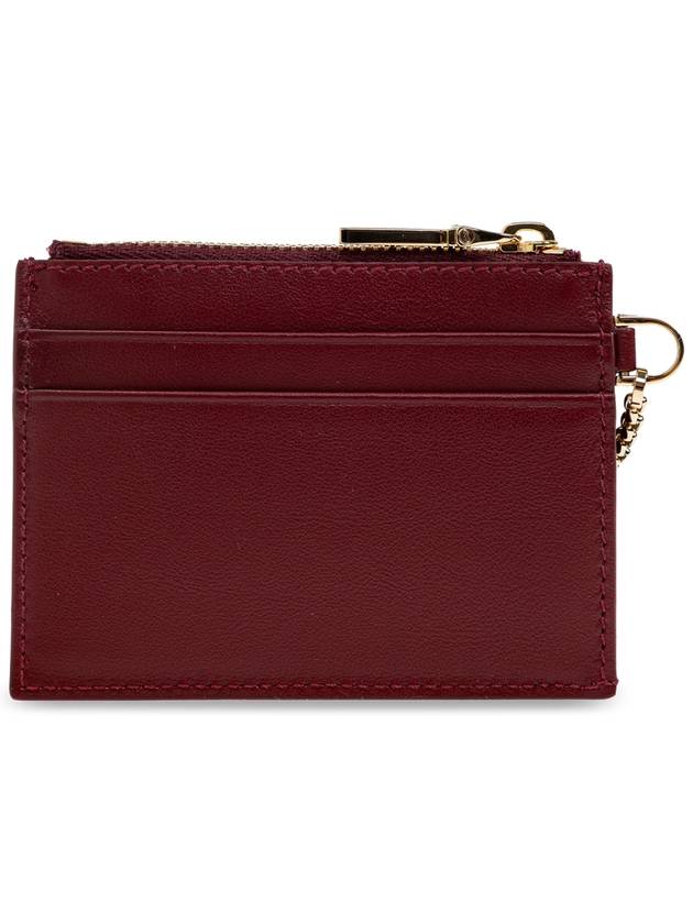 FERRAGAMO Leather Card Case With Keychain, Women's, Burgundy - SALVATORE FERRAGAMO - BALAAN 3