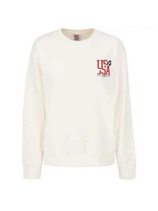 Iconic USA Logo Sweatshirt White - AUTRY - BALAAN 1