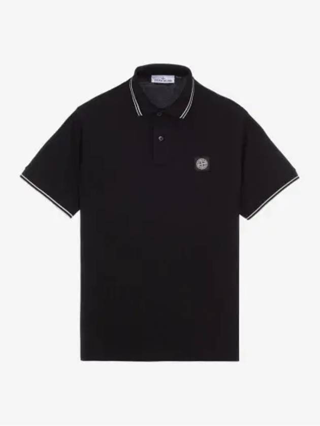 Stretch Cotton Long Sleeve Polo Shirt Green - STONE ISLAND - BALAAN 3