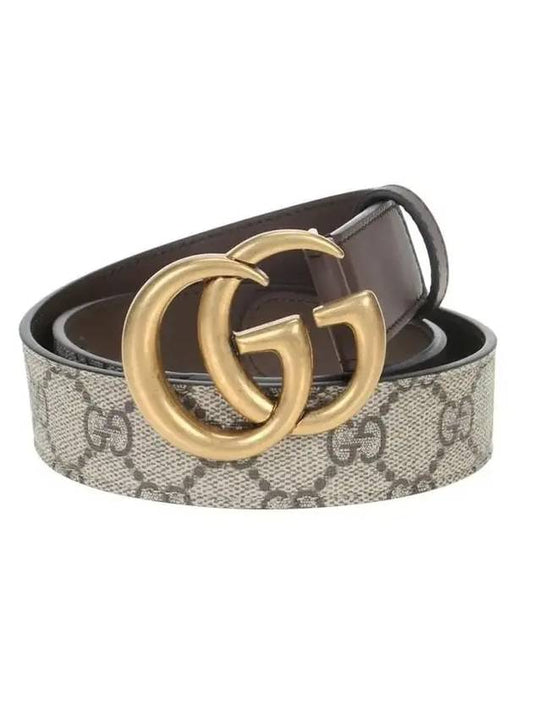 Double G Buckle Leather Belt Brown - GUCCI - BALAAN 1