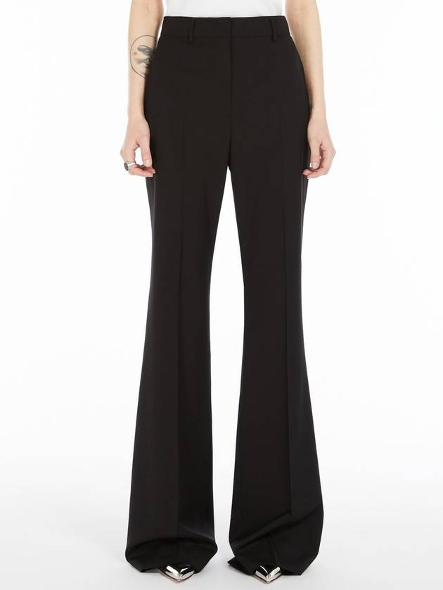 Hanger flared stretch wool wide pants black - MAX MARA SPORTMAX - BALAAN 4