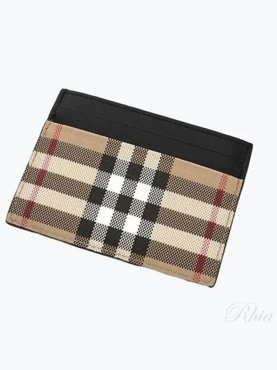 Men's Check Vintage Card Wallet Beige A7026 - BURBERRY - BALAAN 2