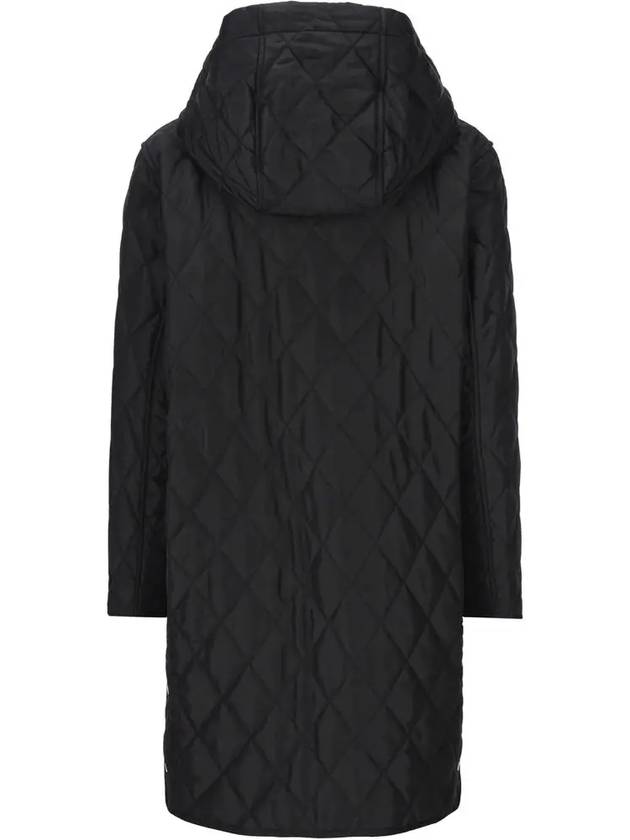 Women's Diamond Quilted Hoodie Single Coat Black - BURBERRY - BALAAN 4