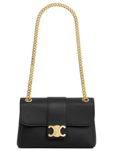 Teen Victoire Supple Calfskin Shoulder Bag Black - CELINE - BALAAN 1