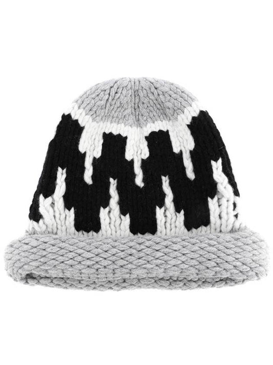 Pattern Wool Beanie Misty Grey - KENZO - BALAAN 2