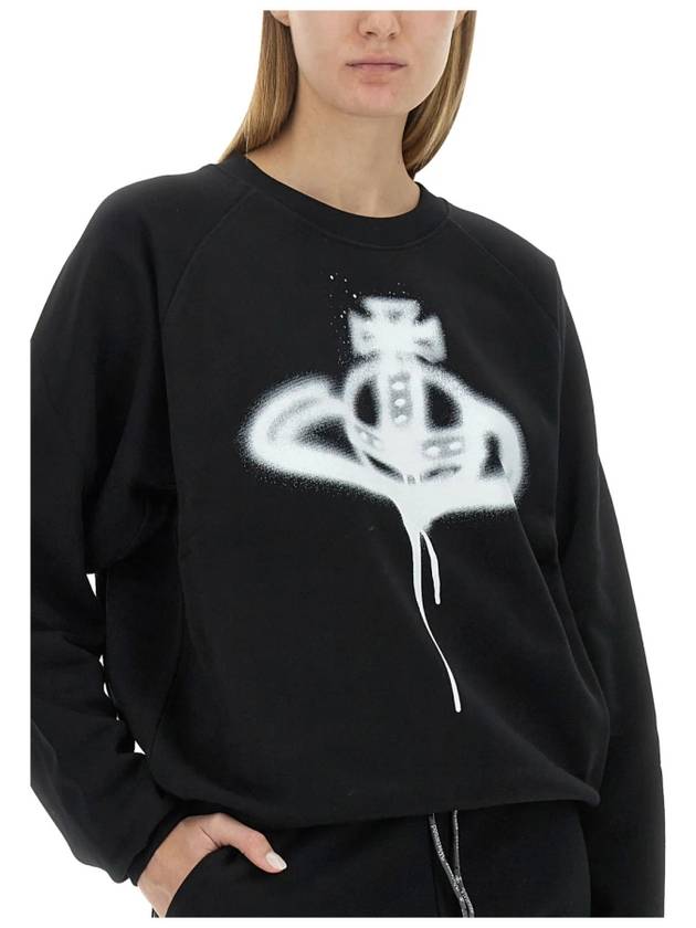 Spray ORB Raglan Sweatshirt Black - VIVIENNE WESTWOOD - BALAAN 4