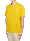 Metropolis Series Mercerized Jersey Logo Badge Short Sleeve T-Shirt Yellow - CP COMPANY - BALAAN 3