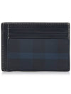 Check Print Money Clip Card Wallet Navy - BURBERRY - BALAAN 2