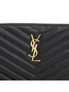 Matelasse Monogram Logo Strap Clutch Bag Black - SAINT LAURENT - BALAAN 7