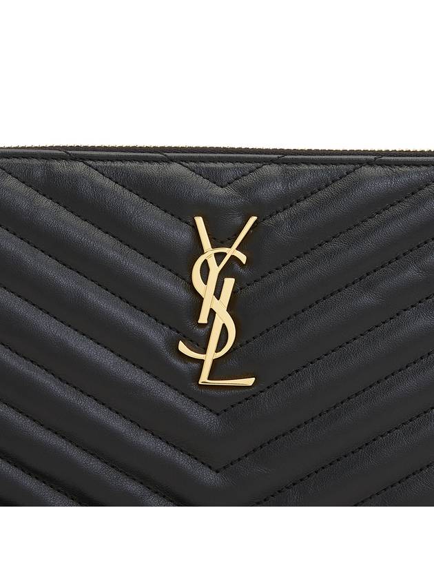 Matelasse Monogram Logo Strap Clutch Bag Black - SAINT LAURENT - BALAAN 7