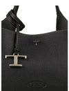 Logo Charm Leather Micro Tote Bag Black - TOD'S - BALAAN 6