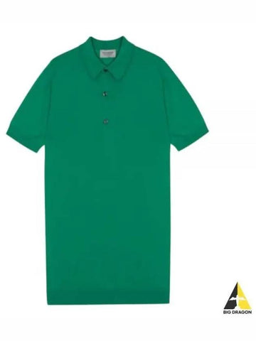 24 Adrian Green Flare Polo Knit - JOHN SMEDLEY - BALAAN 1