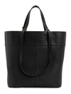 Logo Print Leather Large Tote Bag Black - SALVATORE FERRAGAMO - BALAAN 4