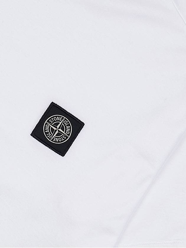 Slimfit Cotton Jersey Short Sleeve T-shirt White - STONE ISLAND - BALAAN 6