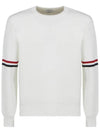 Men's Milan Stitch Armband Crew Neck Knit Top White - THOM BROWNE - BALAAN 2