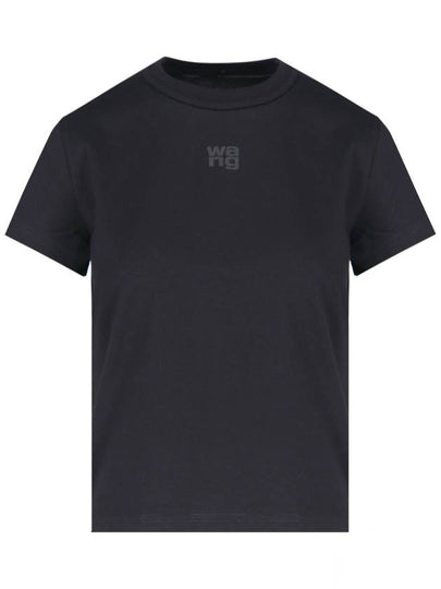 Logo Print Short Sleeve T-Shirt Black - ALEXANDER WANG - BALAAN 2