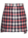 Women's Tartan Twill Mini Pleated Skirt Blue - THOM BROWNE - BALAAN 2