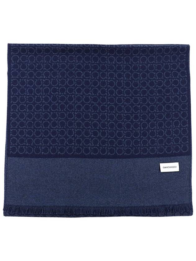 Gancini Muffler Blue - SALVATORE FERRAGAMO - BALAAN 4