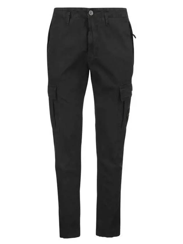 Wappen Patch Old Treatment Slim Fit Cargo Straight Pants Black - STONE ISLAND - BALAAN 2