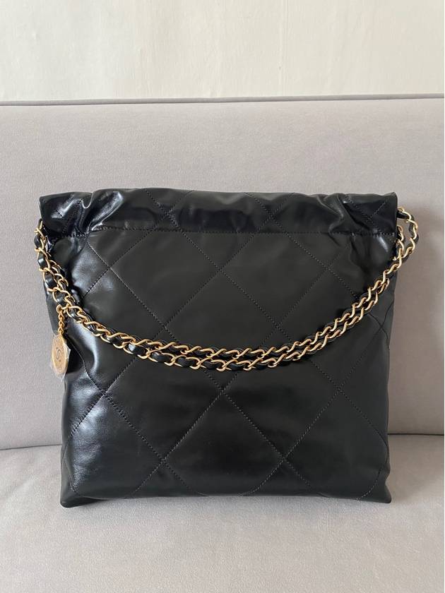 Shiny Calfskin 22 Small Shoulder Bag Black - CHANEL - BALAAN 3