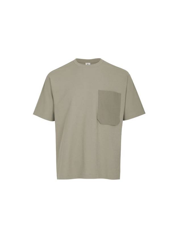 Men's Overfit Pocket Short Sleeve T-Shirt Light Khaki - SOLEW - BALAAN 2