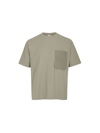 Oversized Pocket Round Short Sleeve T-Shirt Light Khaki - SOLEW - BALAAN 2