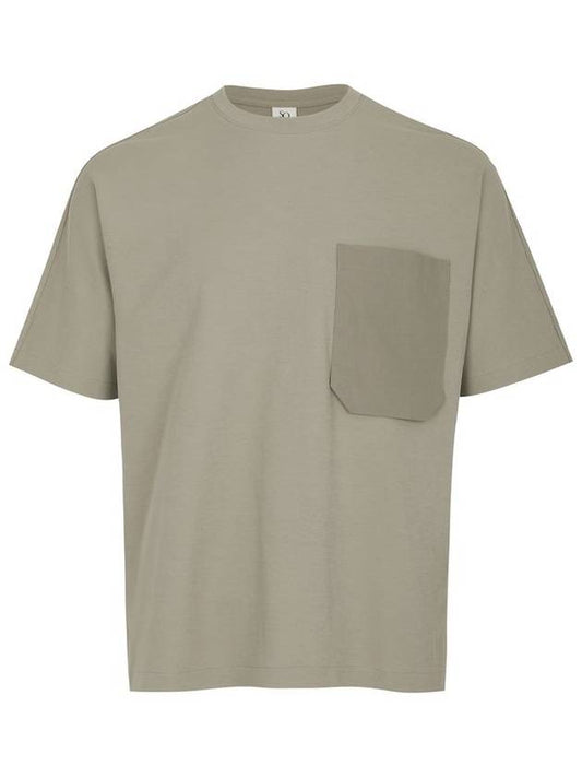 Men's Overfit Pocket Short Sleeve T-Shirt Light Khaki - SOLEW - BALAAN 1