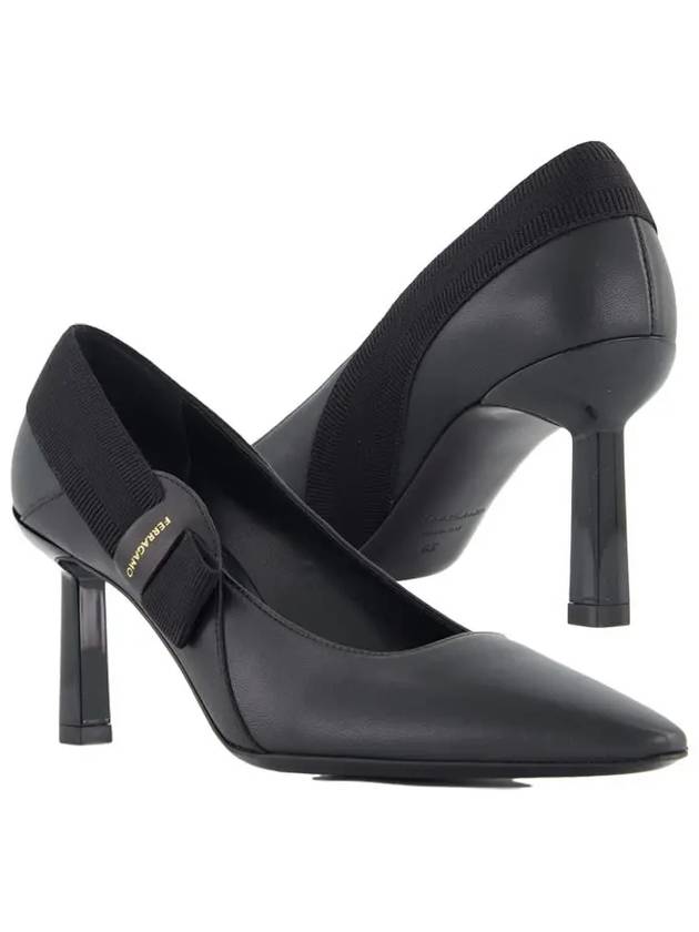 Vicia 70 Nappa Leather Pumps Heel Black - SALVATORE FERRAGAMO - BALAAN 2