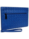 Women s 601056 Blue Intrecciato Document Clutch Wrist Strap - BOTTEGA VENETA - BALAAN 2