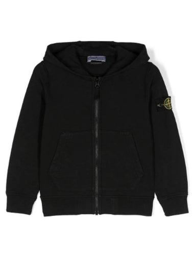 Kids Wappen Patch Zip-Up Hoodie Black - STONE ISLAND - BALAAN 1