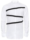 Diagonal stripe embroidery white shirt 648S - NEIL BARRETT - BALAAN 6