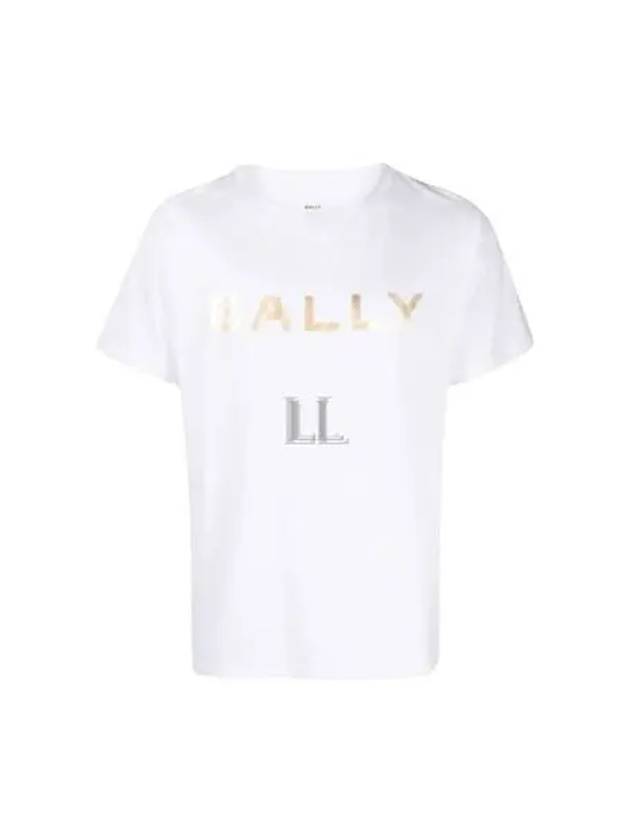 Logo Printed Short Sleeve T-Shirt White - BALLY - BALAAN 2