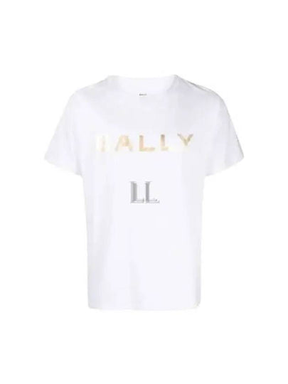 Logo Printed Short Sleeve T-Shirt White - BALLY - BALAAN 2