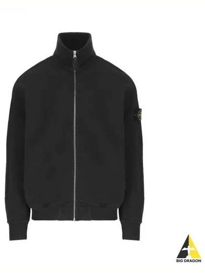 Cotton Zip-Up Jacket Black - STONE ISLAND - BALAAN 2