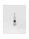 Saffiano Leather Robot Keychain Trick Steel Black Boutique - PRADA - BALAAN 1