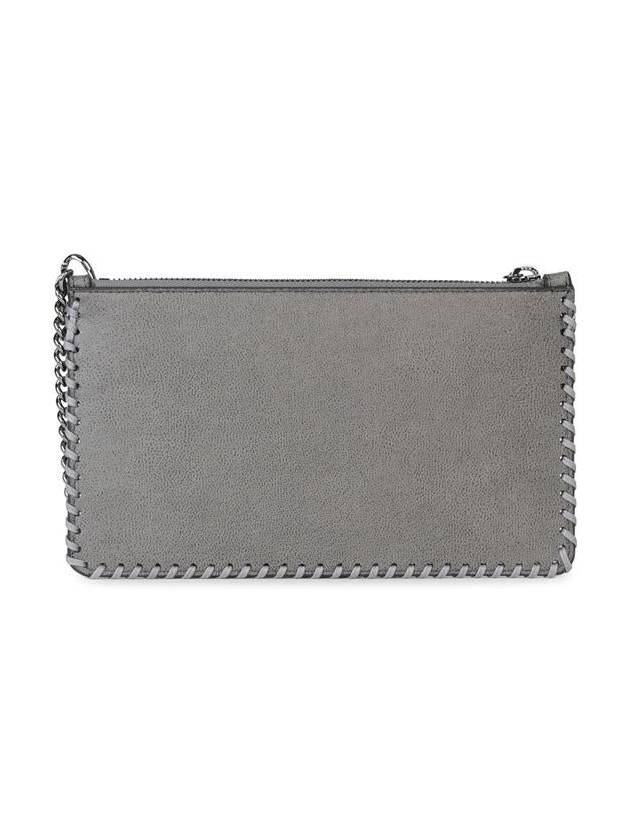 Stella McCartney 'Falabella' Mini Clutch Bag In Grey Recycled Polyester - STELLA MCCARTNEY - BALAAN 3