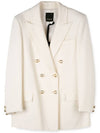 Women's Double Breasted Pocket Jacket White - PINKO - BALAAN 3