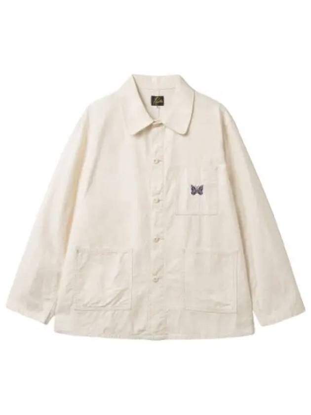 Back satin coverall jacket white jumper - NEEDLES - BALAAN 1