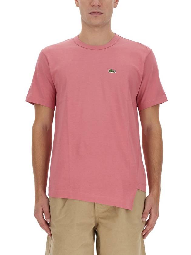 Lacoste Logo Patch Cotton Short Sleeve T-Shirt Pink - COMME DES GARCONS - BALAAN 2