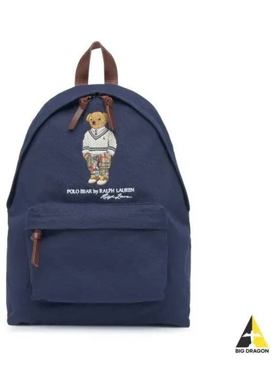 Polo Bear Canvas Backpack Navy - POLO RALPH LAUREN - BALAAN 1