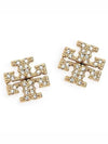 Crystal Logo Stud Earrings Gold - TORY BURCH - BALAAN 1