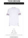 Men's RWB Stripe Cotton Polo Shirt White - THOM BROWNE - BALAAN 3