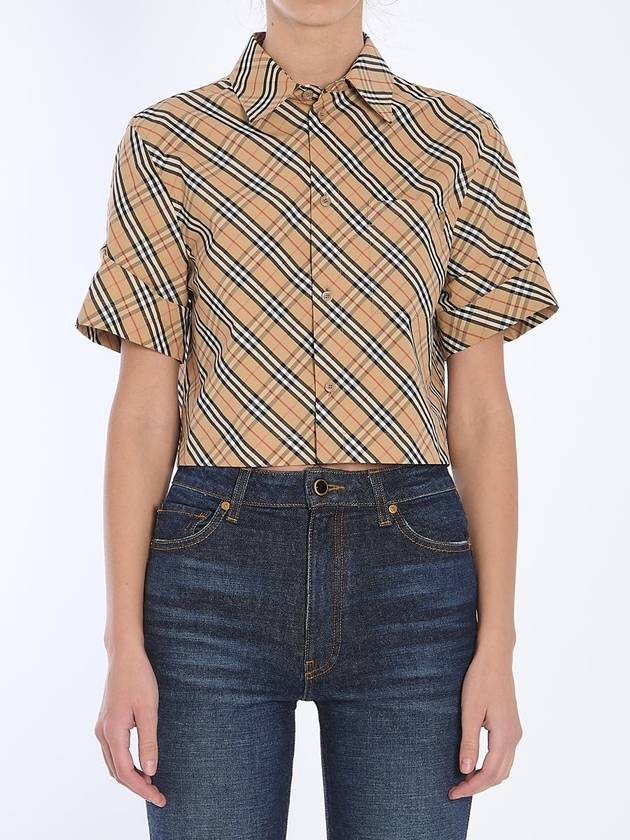 Check Cropped Shirt - BURBERRY - BALAAN 1