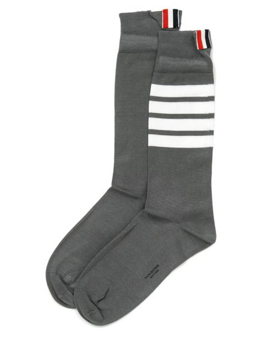 4 Bar Stripe Socks Medium Gray - THOM BROWNE - BALAAN 2