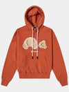 Men's Bear Logo Cotton Hoodie Red - PALM ANGELS - BALAAN 2