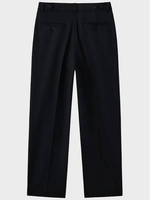 Wool One Tuck Relax Slacks Black - NOIRER - BALAAN 4