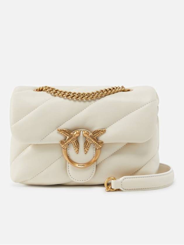 Women's Puff Maxi Quilted Mini Love Shoulder Bag White - PINKO - BALAAN 2