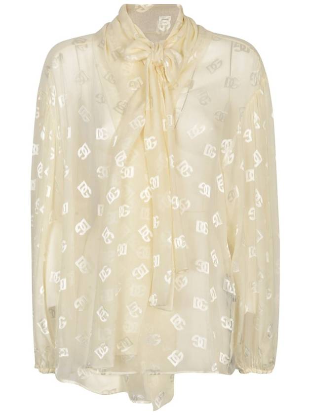 logo jacquard pussy bow blouse F5P73TFJTBR - DOLCE&GABBANA - BALAAN 2