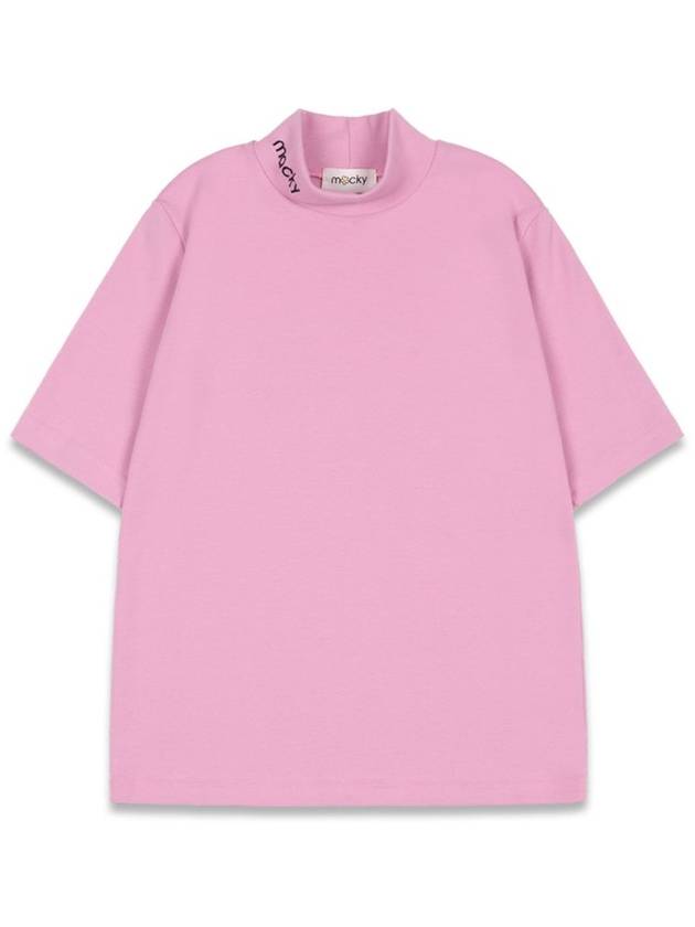 Women s Basic Logo Half Neck T Shirt Pink MCFW24LT5PK - MACKY - BALAAN 2